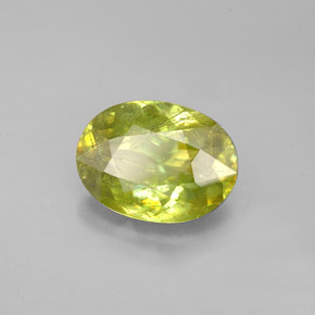 2.98캐럿 천연 골든 그린 스펜(티타나이트), 타원형 컷, 10.5×7.7 mm, SI