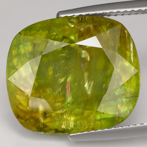 18.40캐럿 천연 멀티컬러 스펜(티타나이트), 쿠션 컷, 16.5×14.6 mm, SI