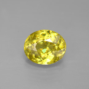 1.83캐럿 천연 골든 옐로우 스펜(티타나이트), 타원형 컷, 8.4×7 mm, VS-SI