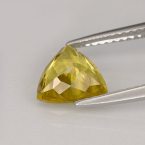 1.46캐럿 천연 골든 옐로우 스펜(티타나이트), 트릴리언, 8×7.7 mm, VS-SI