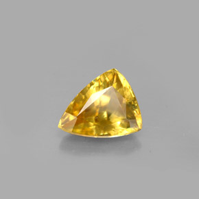1.52캐럿 천연 골든 옐로우 스펜(티타나이트), 트릴리언, 8.4×6.9 mm, VS