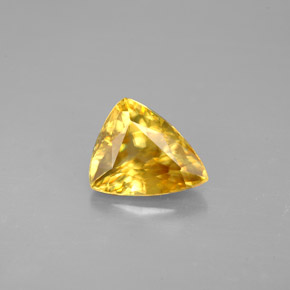 1.52캐럿 천연 골든 옐로우 스펜(티타나이트), 트릴리언, 8.4×6.9 mm, VS