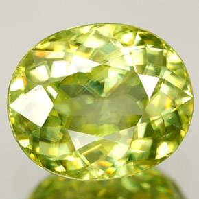 1.76캐럿 천연 멀티컬러 스펜(티타나이트), 타원형 컷, 8×6.7 mm, VVS