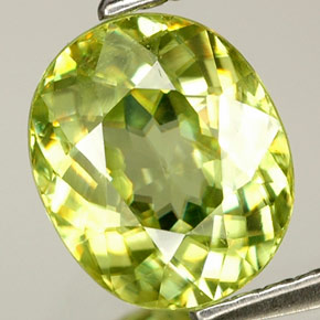 1.76캐럿 천연 멀티컬러 스펜(티타나이트), 타원형 컷, 8×6.7 mm, VVS