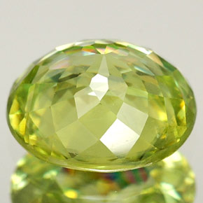 1.76캐럿 천연 멀티컬러 스펜(티타나이트), 타원형 컷, 8×6.7 mm, VVS