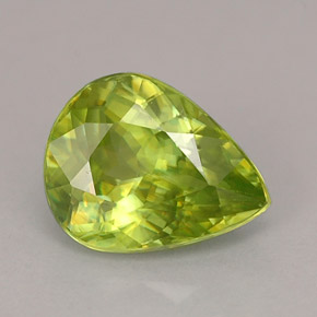 1.26캐럿 천연 라임 그린 스펜(티타나이트), 배 모양, 7.8×6.1 mm, VS