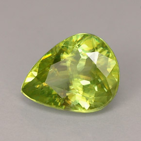 1.26캐럿 천연 라임 그린 스펜(티타나이트), 배 모양, 7.8×6.1 mm, VS