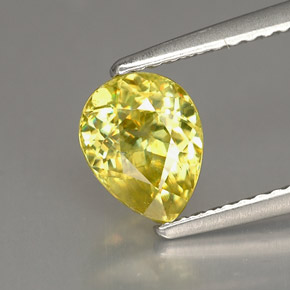 1.46캐럿 천연 골든 옐로우 스펜(티타나이트), 배 모양, 7.5×5.9 mm, VS