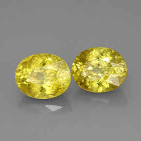 캐럿 천연 골든 옐로우 스펜(티타나이트) 보석, 타원형 컷, 8×6.5 mm, VS