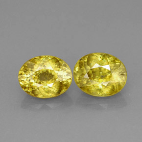 캐럿 천연 골든 옐로우 스펜(티타나이트) 보석, 타원형 컷, 7.2×5.8 mm, VS