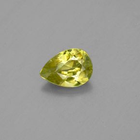 0.82캐럿 천연 녹빛 골든 스펜(티타나이트), 배 모양, 7.1×5.1 mm, VVS-VS