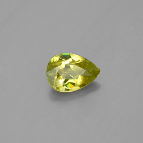 0.82캐럿 천연 녹빛 골든 스펜(티타나이트), 배 모양, 7.1×5.1 mm, VVS-VS