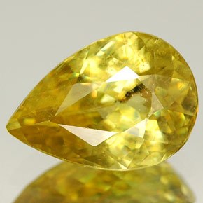 1.49캐럿 천연 골든 옐로우 스펜(티타나이트), 배 모양, 9×6.3 mm, VVS-VS