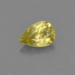 0.99캐럿 천연 골든 옐로우 스펜(티타나이트), 배 모양, 7.5×5.1 mm, VS-SI