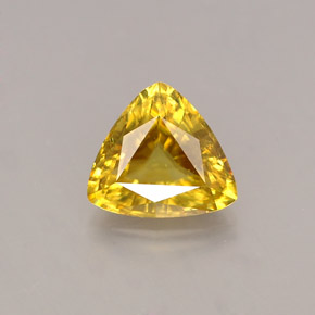0.94캐럿 천연 골든 옐로우 스펜(티타나이트), 트릴리언, 6.9×6.3 mm, VS