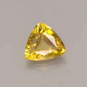 0.94캐럿 천연 골든 옐로우 스펜(티타나이트), 트릴리언, 6.9×6.3 mm, VS