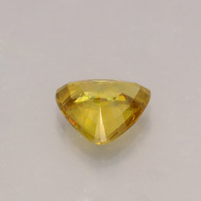 0.94캐럿 천연 골든 옐로우 스펜(티타나이트), 트릴리언, 6.9×6.3 mm, VS
