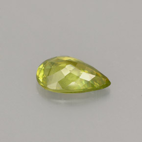 1.18캐럿 천연 노란빛 그린 스펜(티타나이트), 배 모양, 8.8×5.9 mm, VS