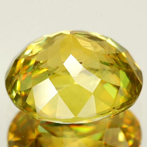 1.94캐럿 천연 골든 옐로우 스펜(티타나이트), 타원형 컷, 8×7 mm, VVS-VS