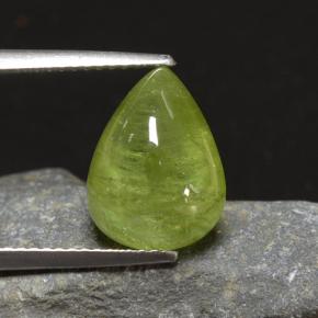 6.90캐럿 천연 그린 스펜(티타나이트), 배 모양, 12.5×9.5 mm, 투명한