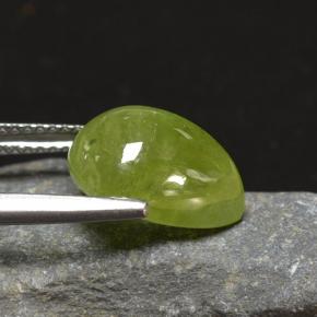 6.90캐럿 천연 그린 스펜(티타나이트), 배 모양, 12.5×9.5 mm, 투명한