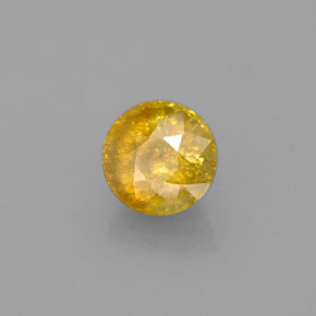 1.73캐럿 천연 골든 스펜(티타나이트), 라운드 컷, 6.81 mm, SI