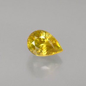 0.98캐럿 천연 골든 스펜(티타나이트), 배 모양, 7.1×5 mm, VS