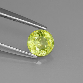0.47캐럿 천연 노란빛 그린 스펜(티타나이트), 라운드 컷, 4.71 mm, VVS-VS