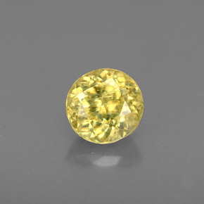 0.45캐럿 천연 골든 스펜(티타나이트), 라운드 컷, 4.57 mm, VVS-VS