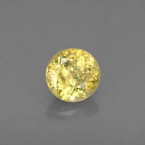0.45캐럿 천연 골든 스펜(티타나이트), 라운드 컷, 4.57 mm, VVS-VS