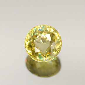 0.36캐럿 천연 골든 스펜(티타나이트), 라운드 컷, 4.24 mm, VVS