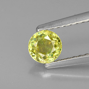 0.40캐럿 천연 녹빛 골든 스펜(티타나이트), 라운드 컷, 4.61 mm, VVS