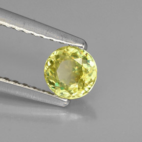 0.40캐럿 천연 녹빛 골든 스펜(티타나이트), 라운드 컷, 4.61 mm, VVS