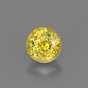 0.73캐럿 천연 골든 스펜(티타나이트), 라운드 컷, 5.11 mm, VVS-VS