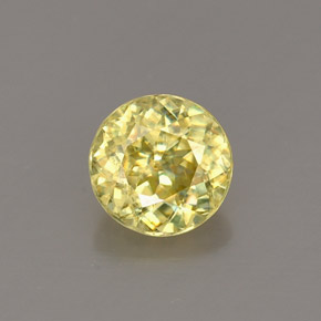0.72캐럿 천연 골든 스펜(티타나이트), 라운드 컷, 5.37 mm, VS