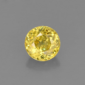 0.81캐럿 천연 골든 스펜(티타나이트), 라운드 컷, 5.43 mm, VS-SI