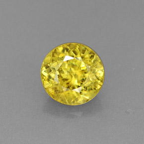 0.69캐럿 천연 골든 스펜(티타나이트), 라운드 컷, 5.34 mm, VS
