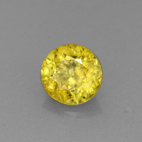 0.69캐럿 천연 골든 스펜(티타나이트), 라운드 컷, 5.34 mm, VS