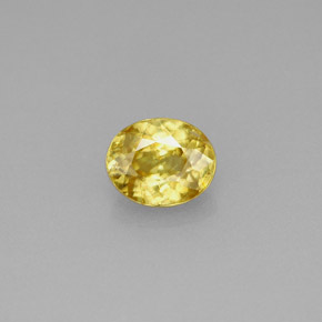 0.75캐럿 천연 골든 옐로우 스펜(티타나이트), 타원형 컷, 6.2×5 mm, VS