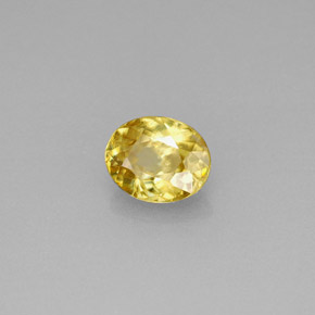 0.75캐럿 천연 골든 옐로우 스펜(티타나이트), 타원형 컷, 6.2×5 mm, VS