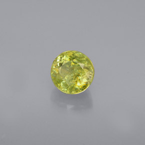 0.75캐럿 천연 골든 그린 스펜(티타나이트), 라운드 컷, 5.19 mm, VS