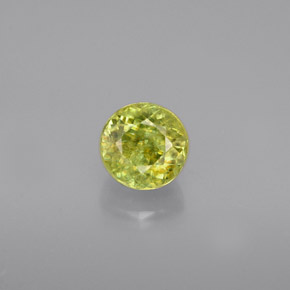 0.75캐럿 천연 골든 그린 스펜(티타나이트), 라운드 컷, 5.19 mm, VS