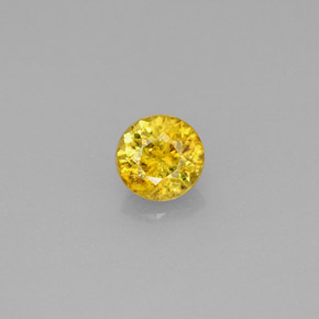 0.56캐럿 천연 골든 옐로우 스펜(티타나이트), 라운드 컷, 4.87 mm, VS-SI