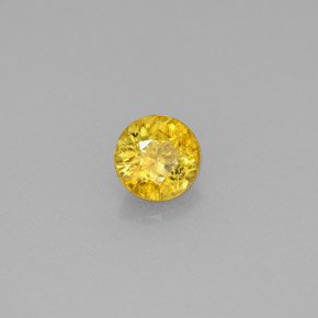 0.56캐럿 천연 골든 옐로우 스펜(티타나이트), 라운드 컷, 4.87 mm, VS-SI