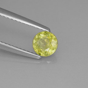 0.62캐럿 천연 라임 그린 스펜(티타나이트), 라운드 컷, 5.20 mm, VS-SI