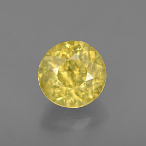 0.86캐럿 천연 골든 옐로우 스펜(티타나이트), 라운드 컷, 5.57 mm, VS-SI