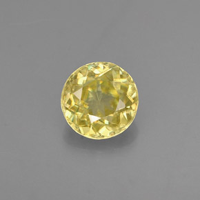 0.51캐럿 천연 골든 옐로우 스펜(티타나이트), 라운드 컷, 4.87 mm, VVS-VS