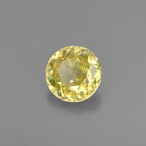 0.51캐럿 천연 골든 옐로우 스펜(티타나이트), 라운드 컷, 4.87 mm, VVS-VS