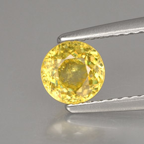 0.73캐럿 천연 골든 옐로우 스펜(티타나이트), 라운드 컷, 5.52 mm, VS