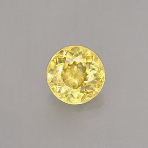 0.50캐럿 천연 골든 옐로우 스펜(티타나이트), 라운드 컷, 4.85 mm, VS-SI